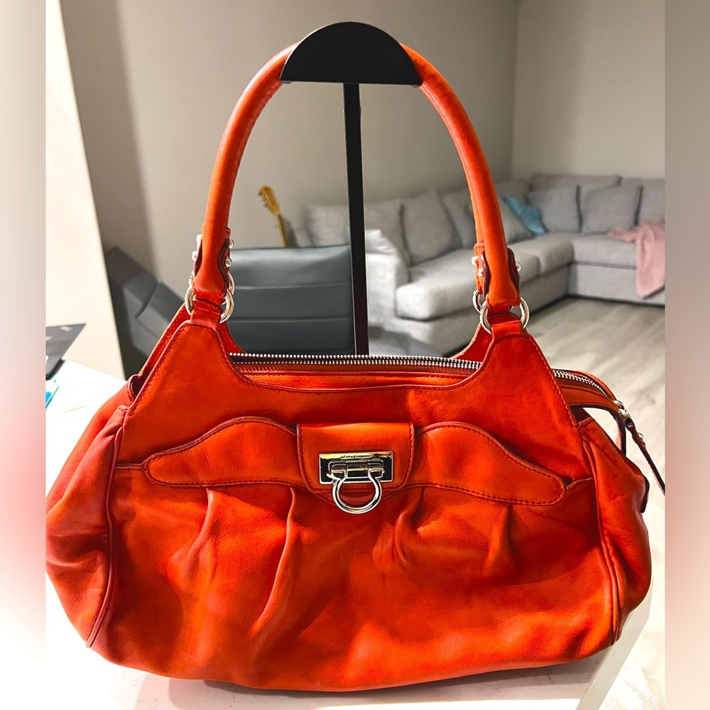Orange Ferragamo Shoulder Bag